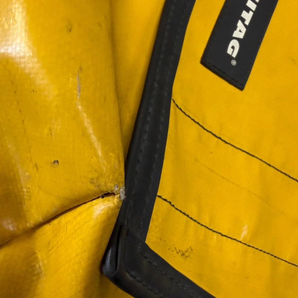 FREITAG F14 DEXTER Messenger Yellow & Green Black Vintage Recycled Tarpaulin